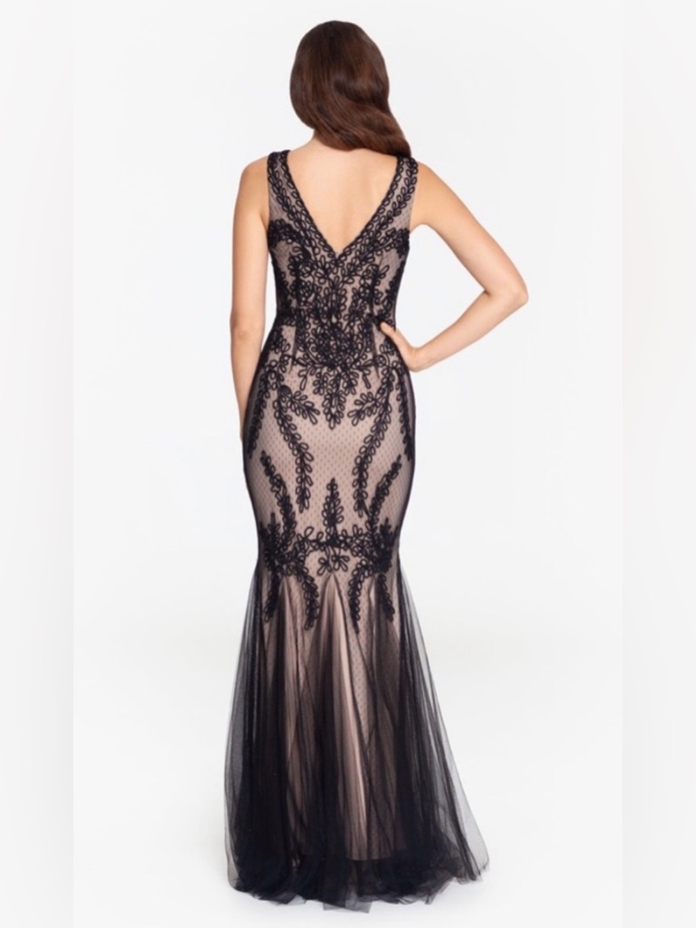 Cachet Embroidered Tulle Mermaid Gown-Size 8-NWOT - Picture 3 of 16